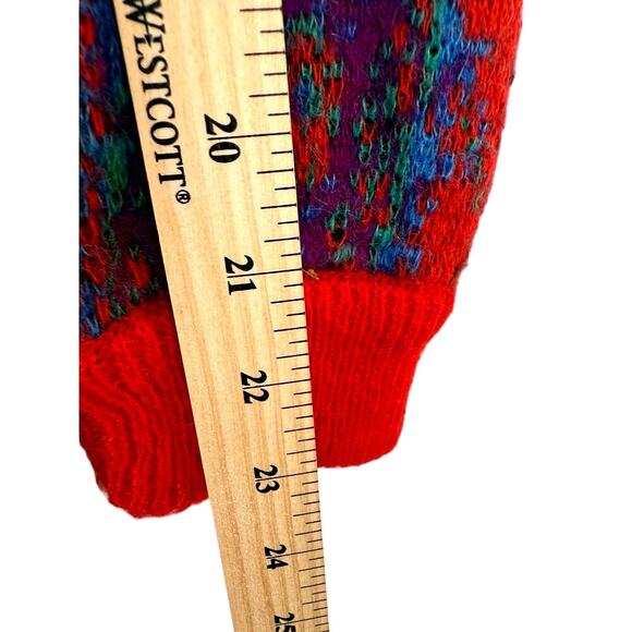 Vintage I.B. Diffusion Knit Cardigan Womens M Red Paisley Sweater Art Western - Picture 6 of 7